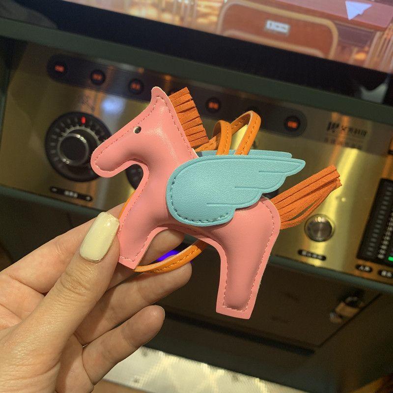Mini Angel Pegasus Pony Pendant Handmade Stitching Women'S Bag Charm With Cute Tassel Fashion Accessory Birthday Gift