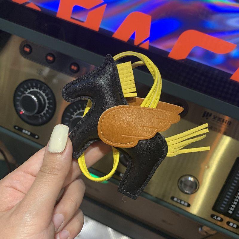 Mini Angel Pegasus Pony Pendant Handmade Stitching Women'S Bag Charm With Cute Tassel Fashion Accessory Birthday Gift