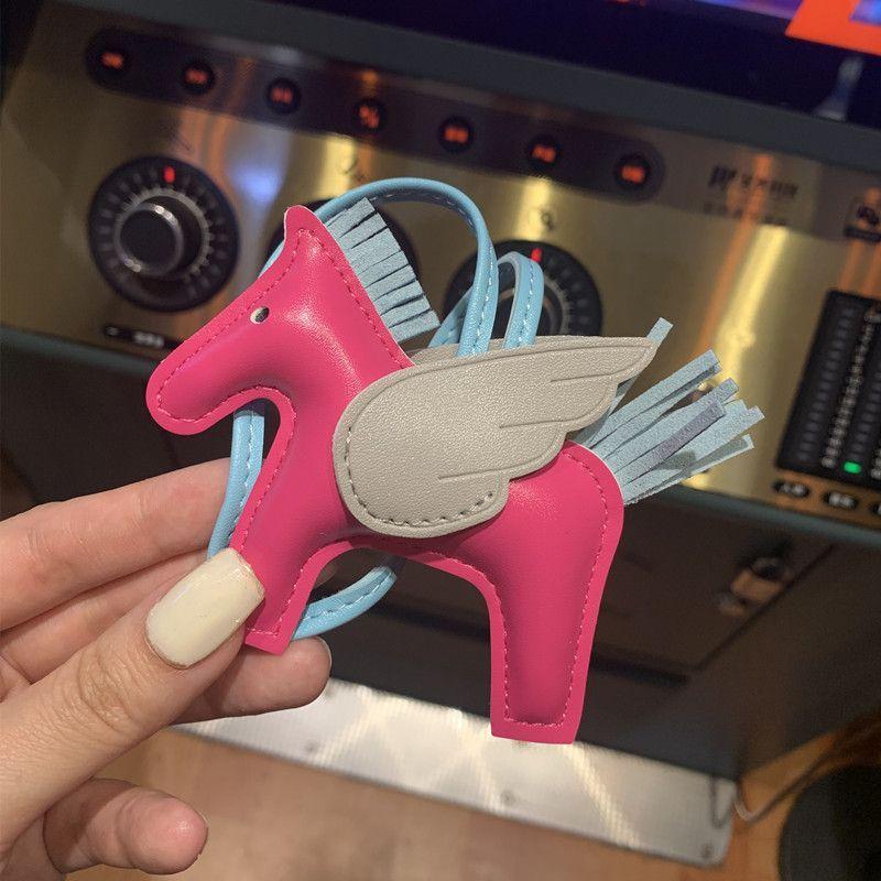 Mini Angel Pegasus Pony Pendant Handmade Stitching Women'S Bag Charm With Cute Tassel Fashion Accessory Birthday Gift