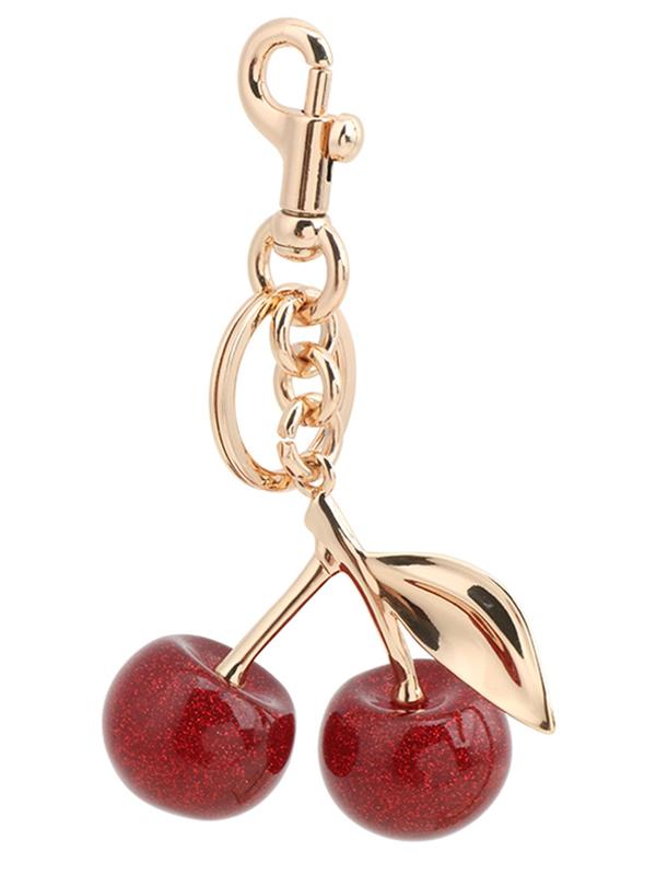 Cute Cherry Design Keychain, Bag Charms, Fashionable Alloy Keychain for Women & Girls, Trendy All-match & Exquisite Keychain for Birthday Gift