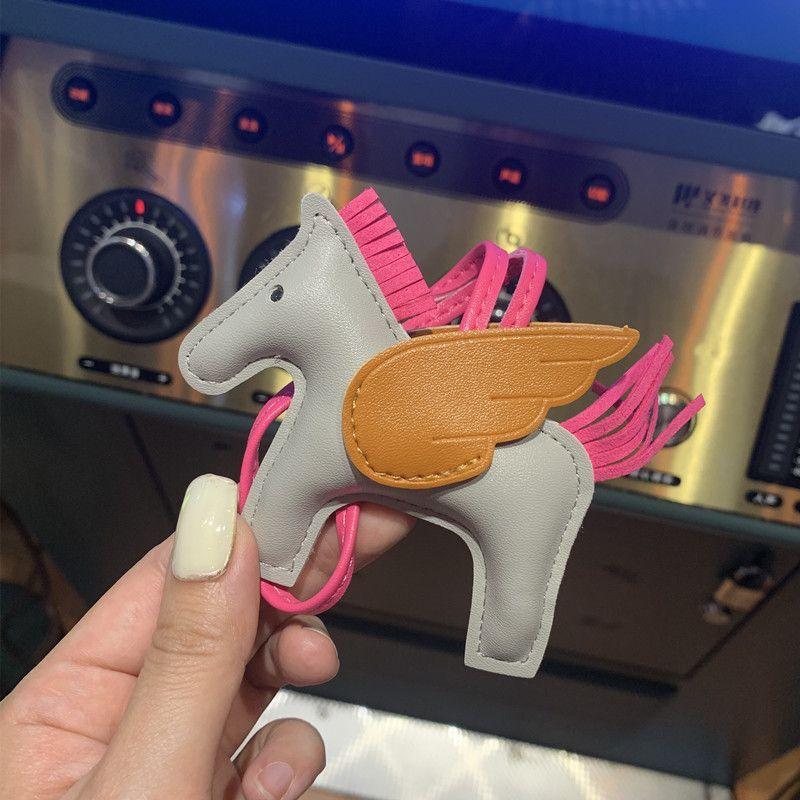 Mini Angel Pegasus Pony Pendant Handmade Stitching Women'S Bag Charm With Cute Tassel Fashion Accessory Birthday Gift