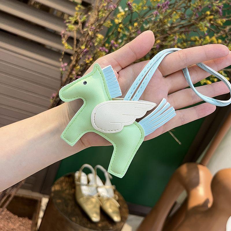 Mini Angel Pegasus Pony Pendant Handmade Stitching Women'S Bag Charm With Cute Tassel Fashion Accessory Birthday Gift