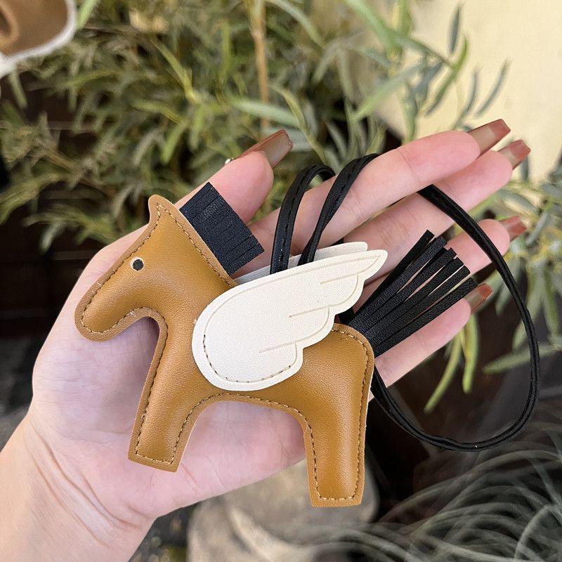 Mini Angel Pegasus Pony Pendant Handmade Stitching Women'S Bag Charm With Cute Tassel Fashion Accessory Birthday Gift