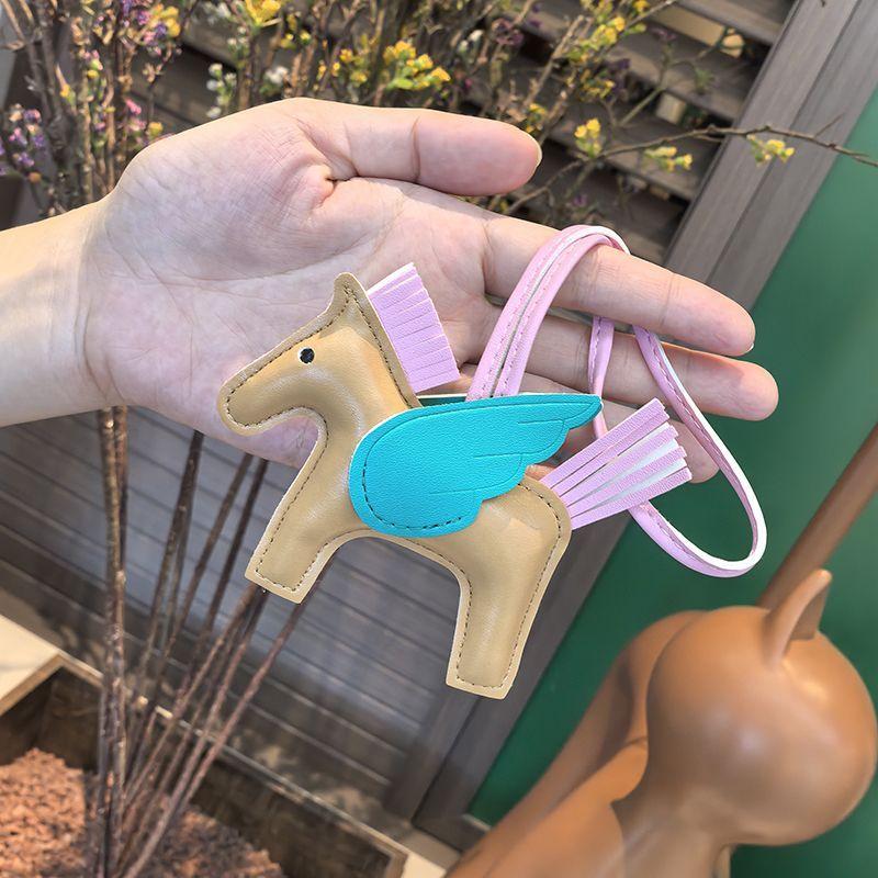 Mini Angel Pegasus Pony Pendant Handmade Stitching Women'S Bag Charm With Cute Tassel Fashion Accessory Birthday Gift