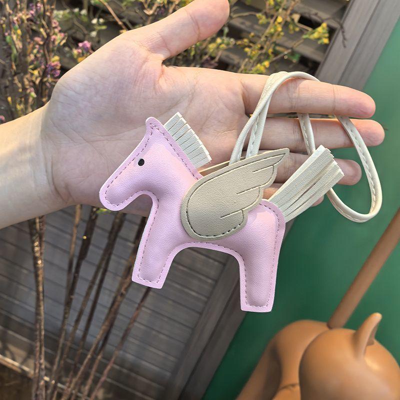 Mini Angel Pegasus Pony Pendant Handmade Stitching Women'S Bag Charm With Cute Tassel Fashion Accessory Birthday Gift