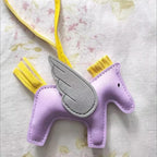 Mini Angel Pegasus Pony Pendant Handmade Stitching Women'S Bag Charm With Cute Tassel Fashion Accessory Birthday Gift