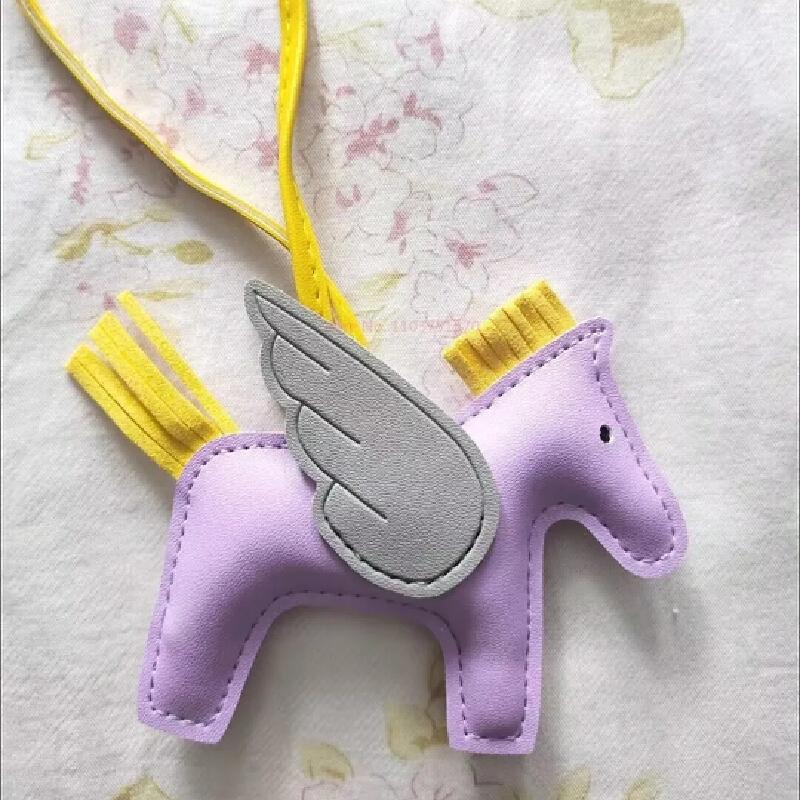 Mini Angel Pegasus Pony Pendant Handmade Stitching Women'S Bag Charm With Cute Tassel Fashion Accessory Birthday Gift
