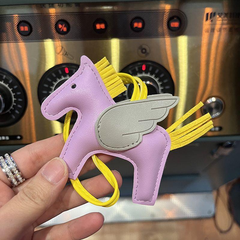 Mini Angel Pegasus Pony Pendant Handmade Stitching Women'S Bag Charm With Cute Tassel Fashion Accessory Birthday Gift