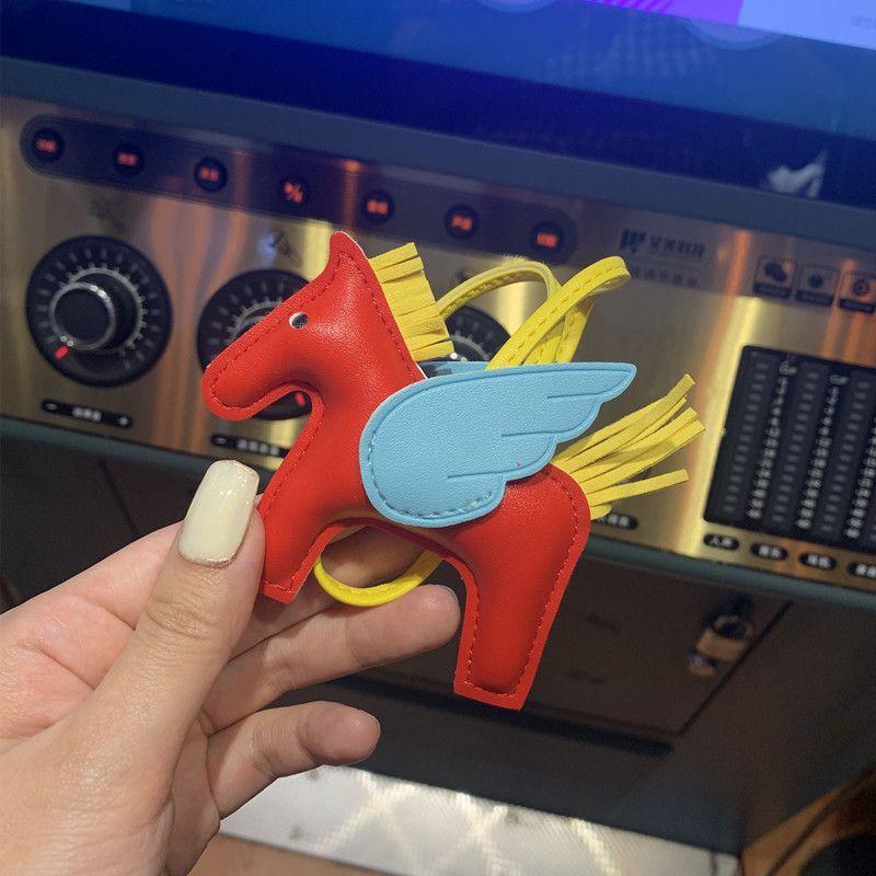 Mini Angel Pegasus Pony Pendant Handmade Stitching Women'S Bag Charm With Cute Tassel Fashion Accessory Birthday Gift