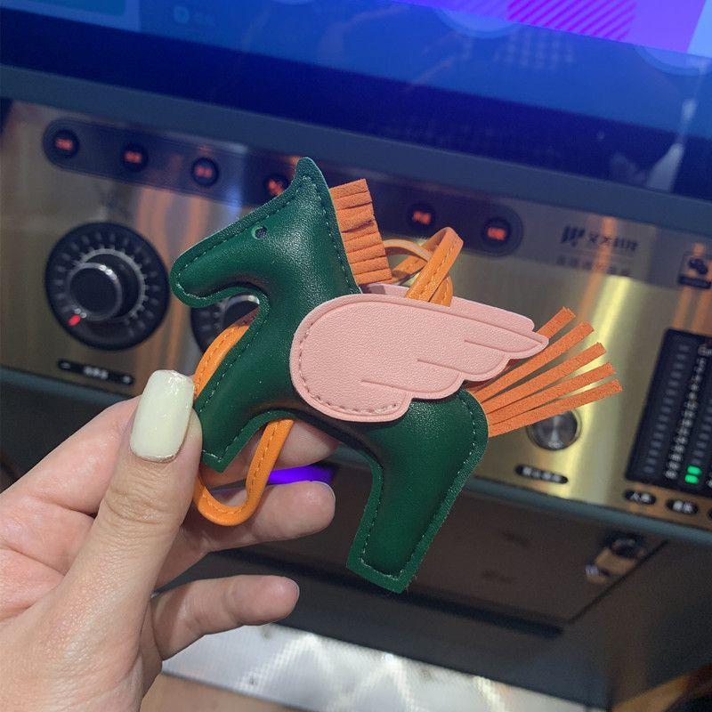 Mini Angel Pegasus Pony Pendant Handmade Stitching Women'S Bag Charm With Cute Tassel Fashion Accessory Birthday Gift