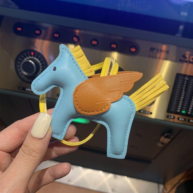 Mini Angel Pegasus Pony Pendant Handmade Stitching Women'S Bag Charm With Cute Tassel Fashion Accessory Birthday Gift