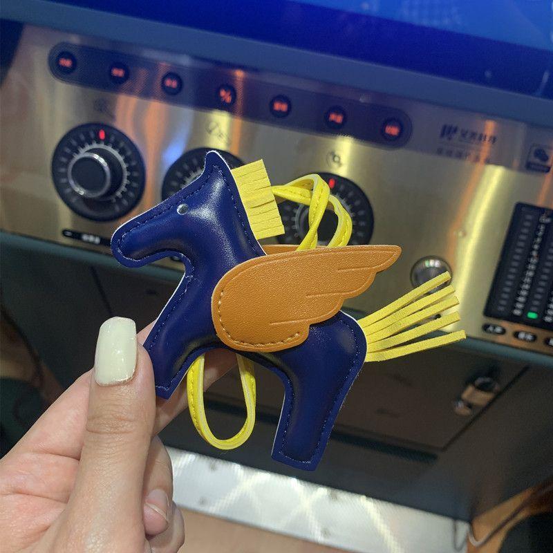 Mini Angel Pegasus Pony Pendant Handmade Stitching Women'S Bag Charm With Cute Tassel Fashion Accessory Birthday Gift