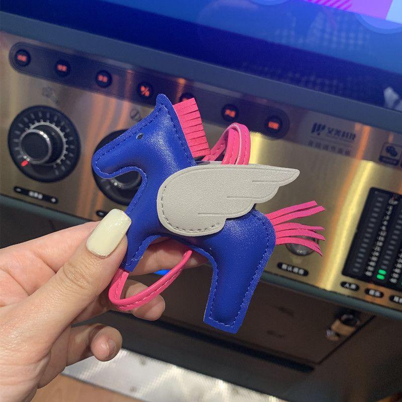 Mini Angel Pegasus Pony Pendant Handmade Stitching Women'S Bag Charm With Cute Tassel Fashion Accessory Birthday Gift