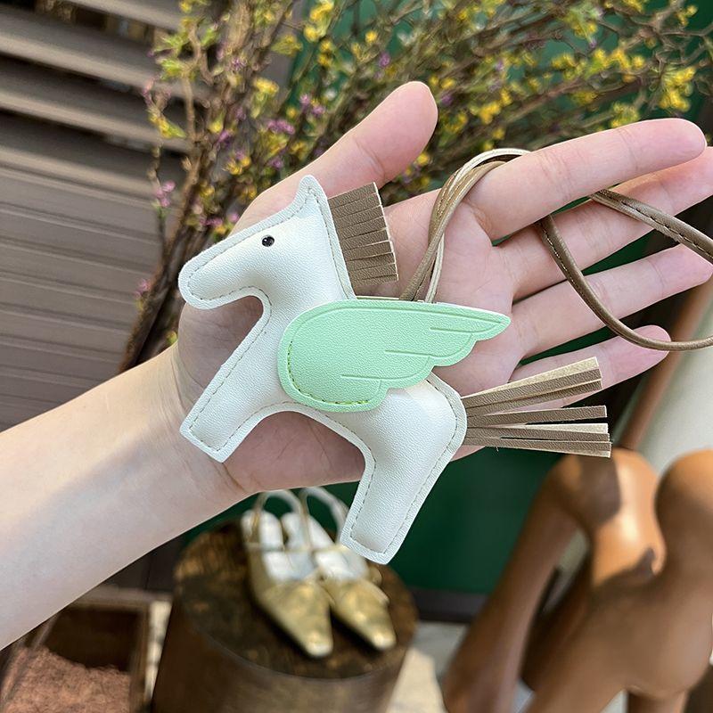 Mini Angel Pegasus Pony Pendant Handmade Stitching Women'S Bag Charm With Cute Tassel Fashion Accessory Birthday Gift