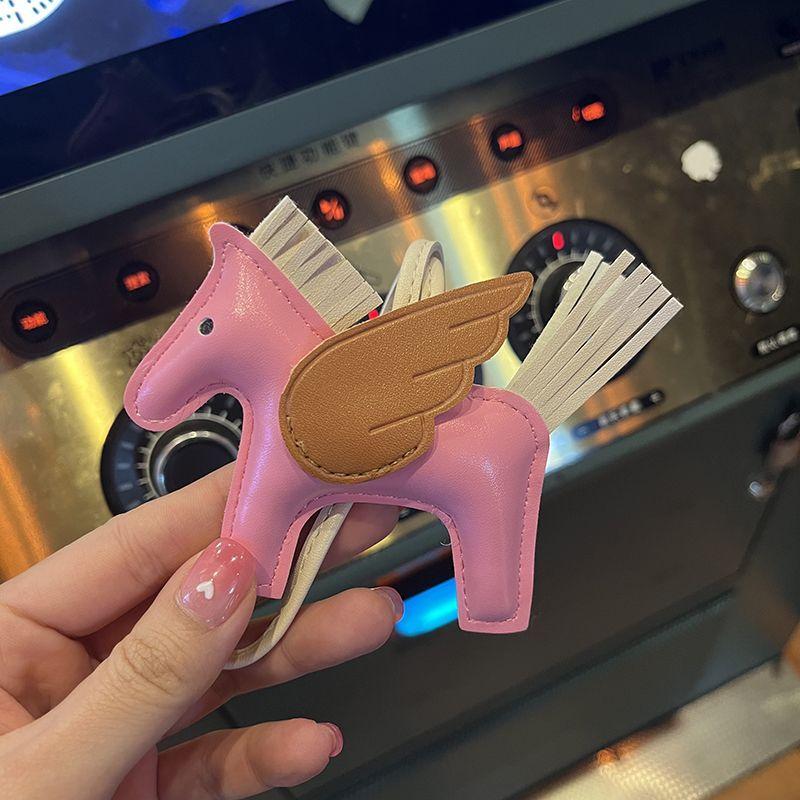 Mini Angel Pegasus Pony Pendant Handmade Stitching Women'S Bag Charm With Cute Tassel Fashion Accessory Birthday Gift