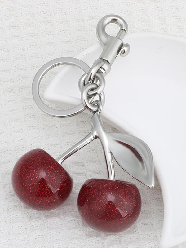 Cute Cherry Design Keychain, Bag Charms, Fashionable Alloy Keychain for Women & Girls, Trendy All-match & Exquisite Keychain for Birthday Gift