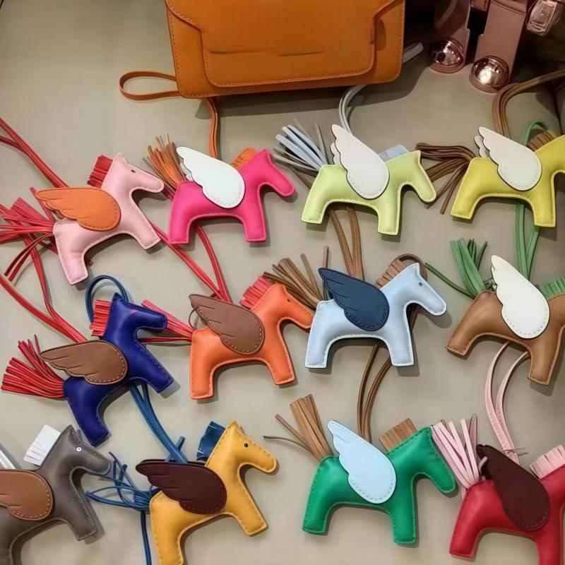 Mini Angel Pegasus Pony Pendant Handmade Stitching Women'S Bag Charm With Cute Tassel Fashion Accessory Birthday Gift