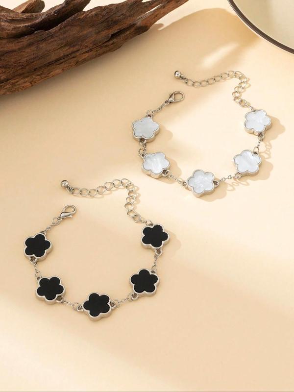 Women's Elegant Fashion Flower Design Bracelet, Fashion Jewelry for Party, Daily Clothing Decor, Trendy All-match & Exquisite Jewelry for Birthday Gift