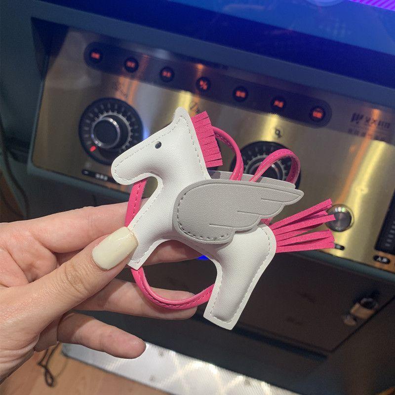 Mini Angel Pegasus Pony Pendant Handmade Stitching Women'S Bag Charm With Cute Tassel Fashion Accessory Birthday Gift