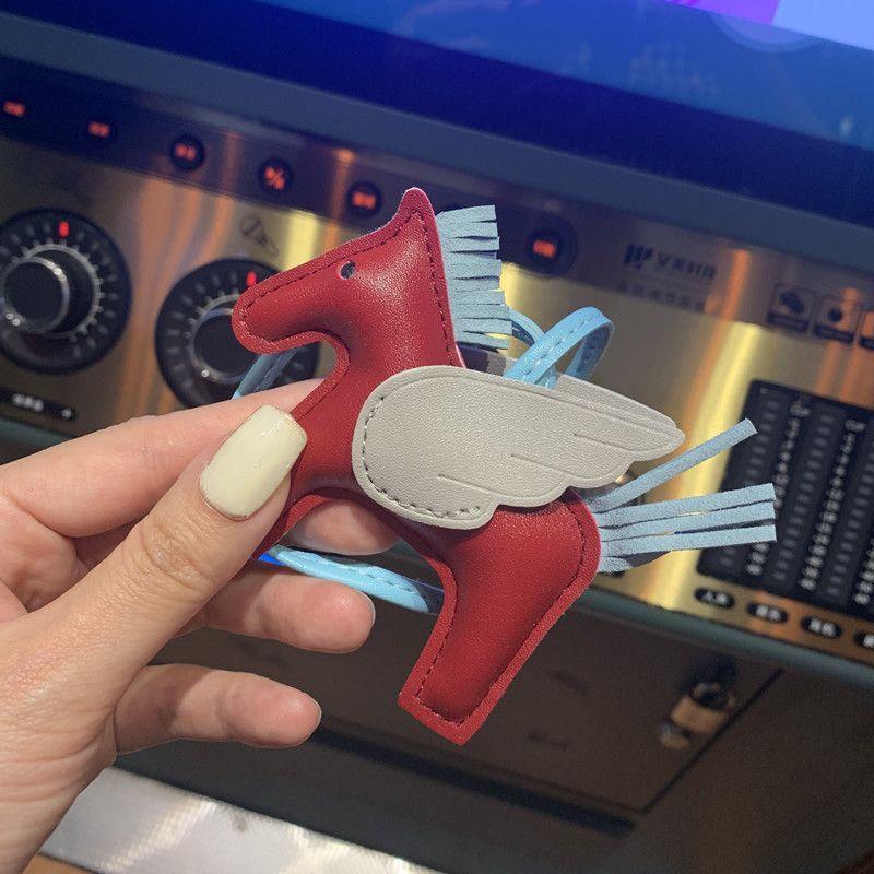 Mini Angel Pegasus Pony Pendant Handmade Stitching Women'S Bag Charm With Cute Tassel Fashion Accessory Birthday Gift