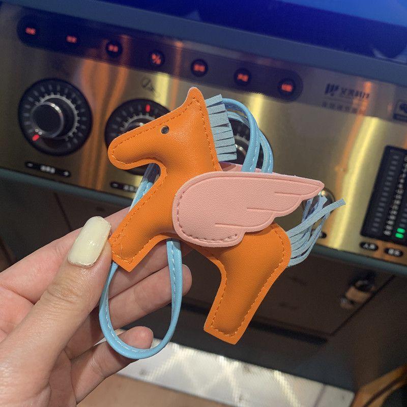 Mini Angel Pegasus Pony Pendant Handmade Stitching Women'S Bag Charm With Cute Tassel Fashion Accessory Birthday Gift