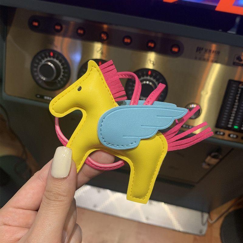 Mini Angel Pegasus Pony Pendant Handmade Stitching Women'S Bag Charm With Cute Tassel Fashion Accessory Birthday Gift